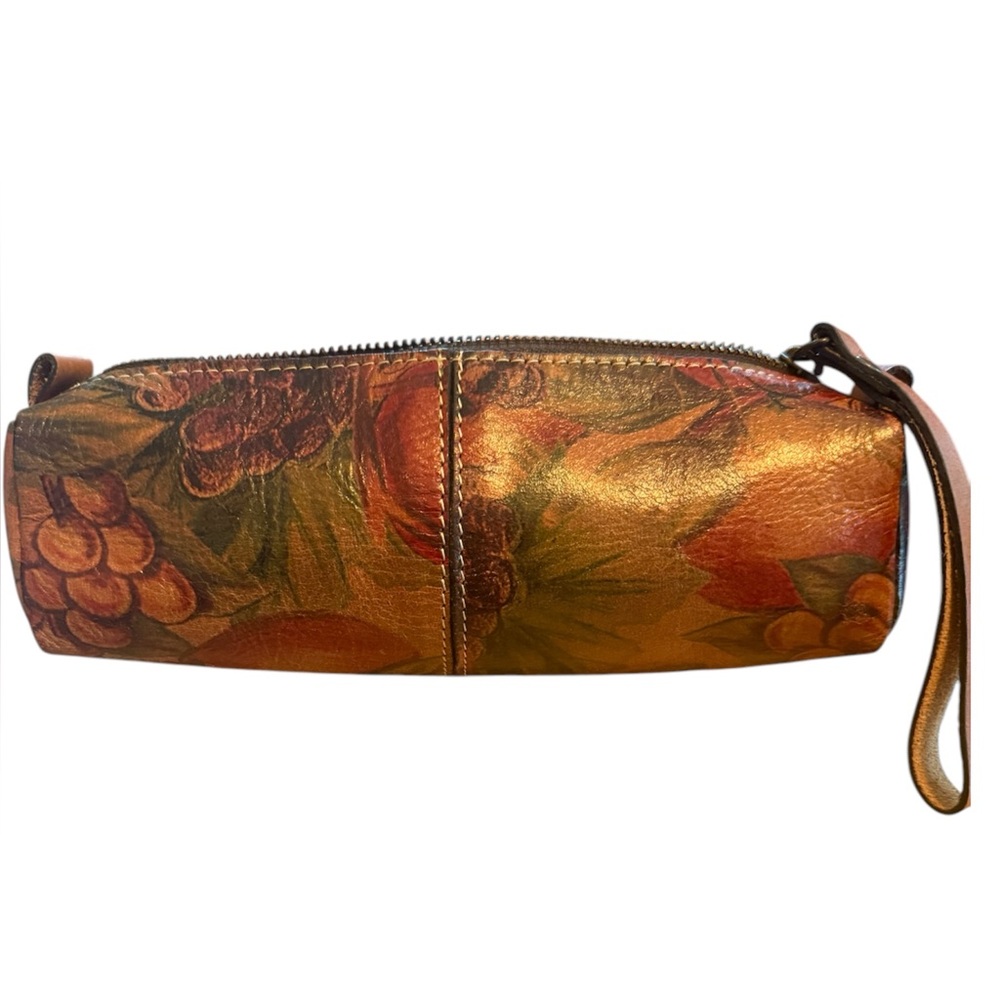 Patricia Nash Beautiful Multicolor Floral Leather Wrist Bag Excellent Condition